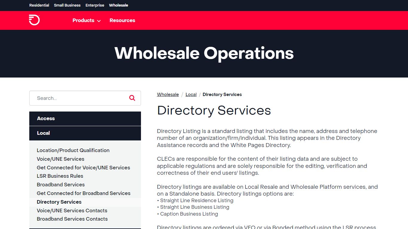 Directory Services - Frontier.com